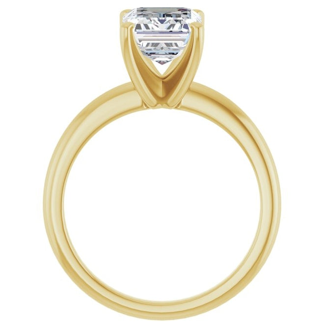 14K Yellow Or White Gold Emerald Polished Solitaire Lab-Grown Diamond Engagement Ring
