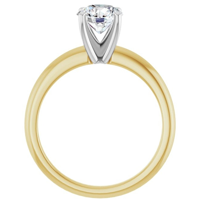 14K Yellow Or White Gold Round Polished Solitaire Lab-Grown Diamond Engagement Ring