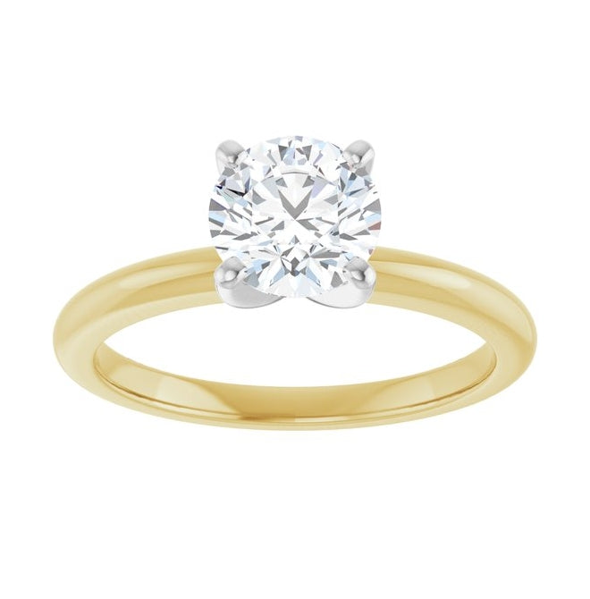 14K Yellow Or White Gold Round Polished Solitaire Lab-Grown Diamond Engagement Ring