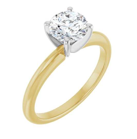 14K Yellow Or White Gold Round Polished Solitaire Lab-Grown Diamond Engagement Ring