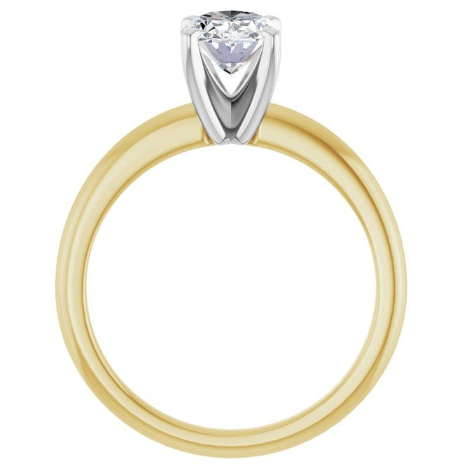 14K Yellow Or White Gold Oval Polished Solitaire Lab-Grown Diamond Engagement Ring
