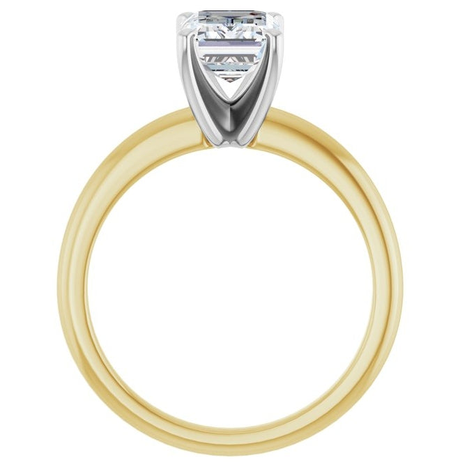 14K Yellow Or White Gold Emerald Polished Solitaire Lab-Grown Diamond Engagement Ring