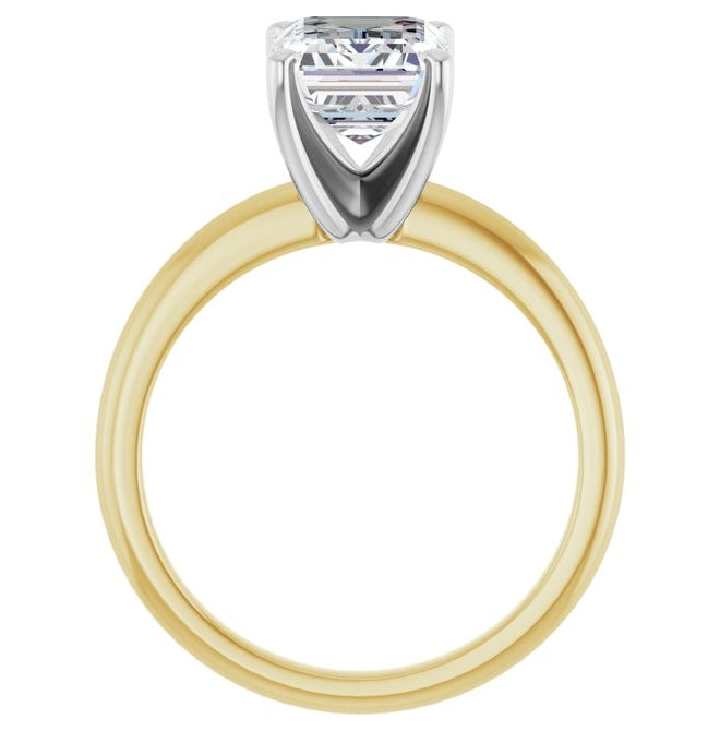 14K Yellow Or White Gold Emerald Polished Solitaire Lab-Grown Diamond Engagement Ring