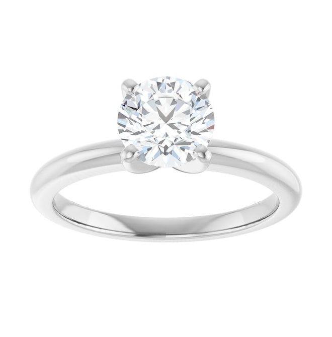 14K Yellow Or White Gold Round Polished Solitaire Lab-Grown Diamond Engagement Ring