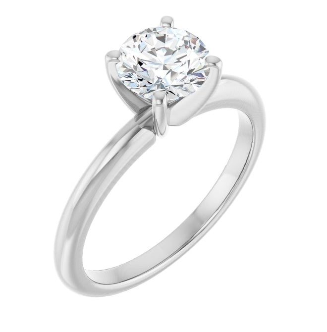14K Yellow Or White Gold Round Polished Solitaire Lab-Grown Diamond Engagement Ring