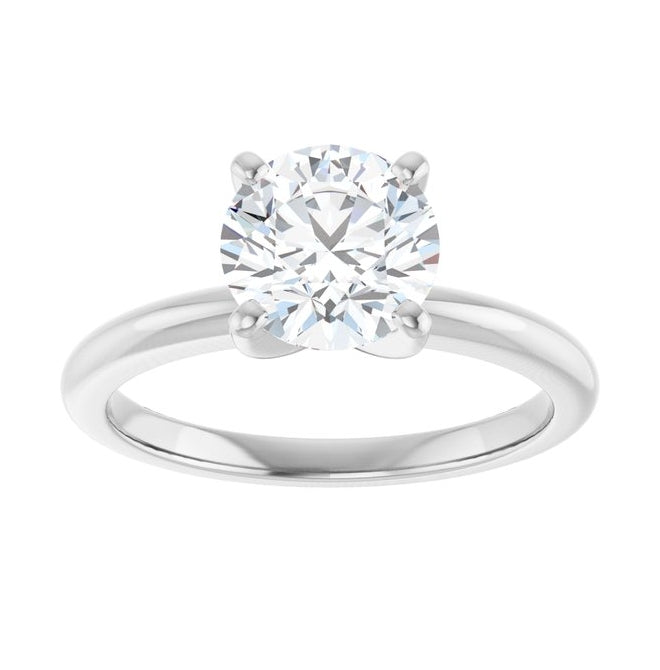14K Yellow Or White Gold Round Polished Solitaire Lab-Grown Diamond Engagement Ring