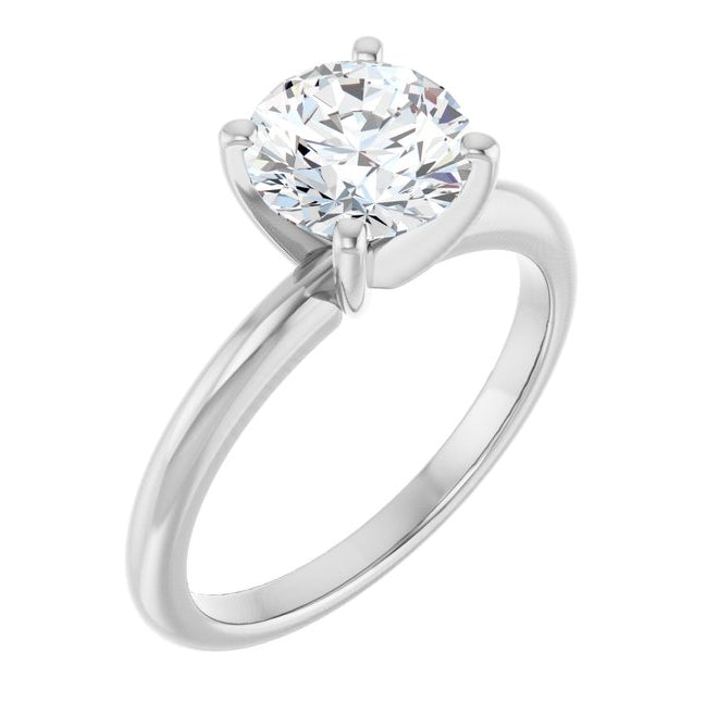 14K Yellow Or White Gold Round Polished Solitaire Lab-Grown Diamond Engagement Ring