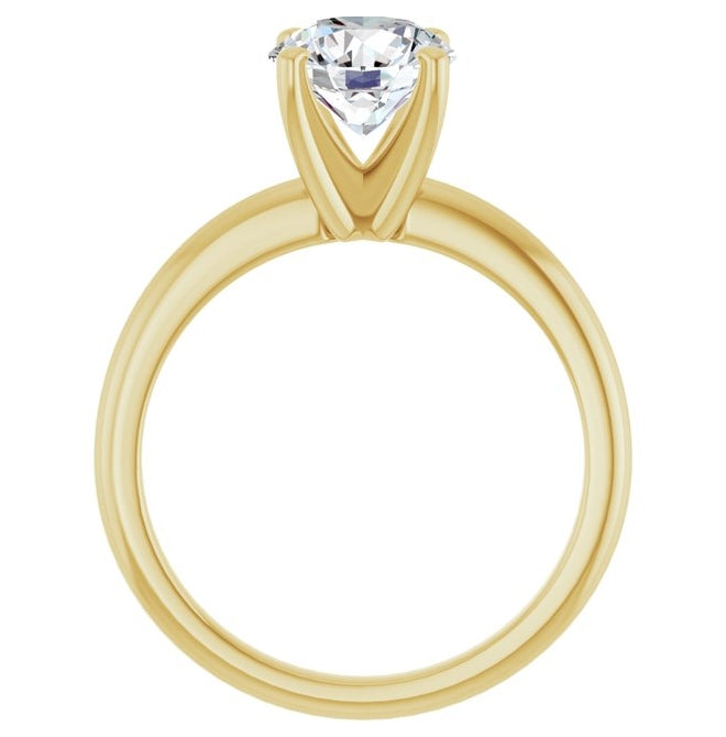 14K Yellow Or White Gold Round Polished Solitaire Lab-Grown Diamond Engagement Ring