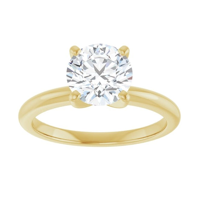 14K Yellow Or White Gold Round Polished Solitaire Lab-Grown Diamond Engagement Ring