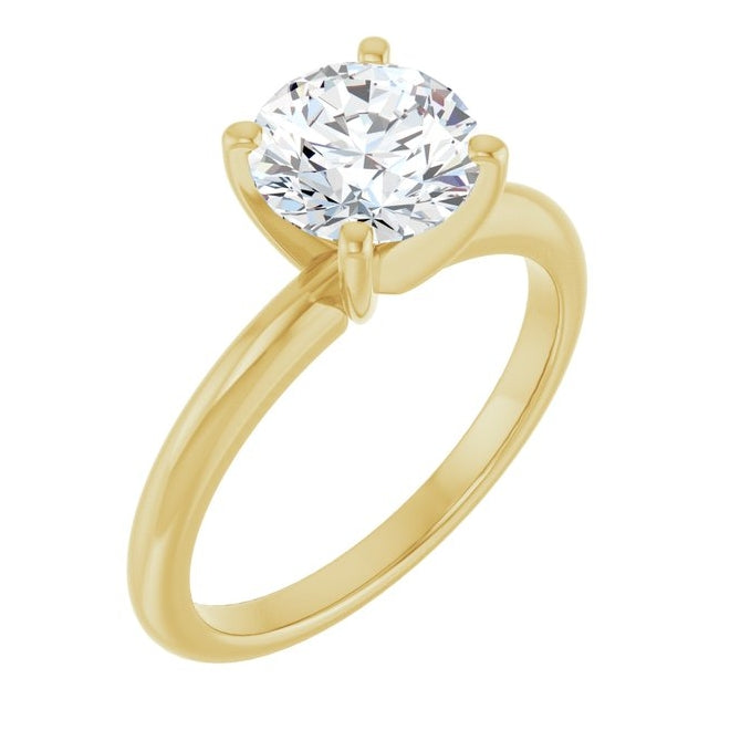 14K Yellow Or White Gold Round Polished Solitaire Lab-Grown Diamond Engagement Ring