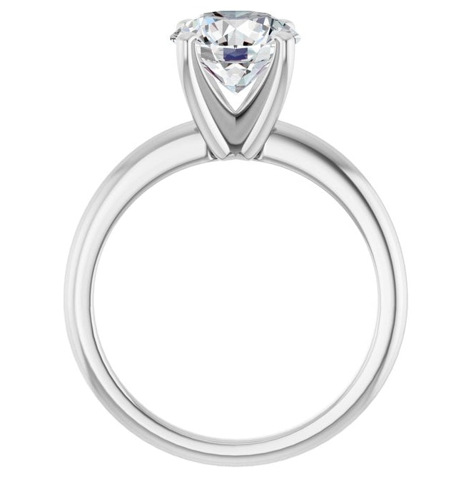 14K Yellow Or White Gold Round Polished Solitaire Lab-Grown Diamond Engagement Ring