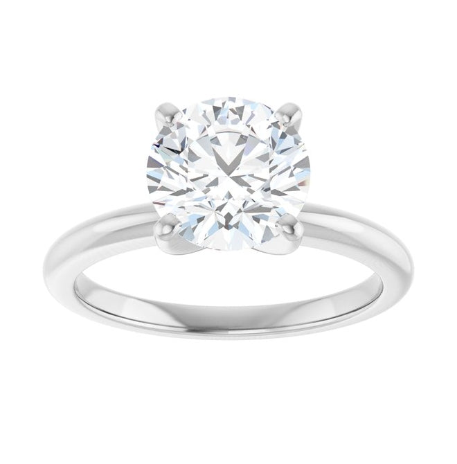 14K Yellow Or White Gold Round Polished Solitaire Lab-Grown Diamond Engagement Ring