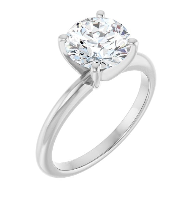14K Yellow Or White Gold Round Polished Solitaire Lab-Grown Diamond Engagement Ring