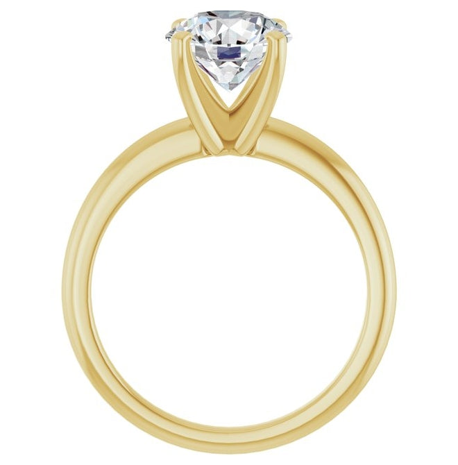 14K Yellow Or White Gold Round Polished Solitaire Lab-Grown Diamond Engagement Ring