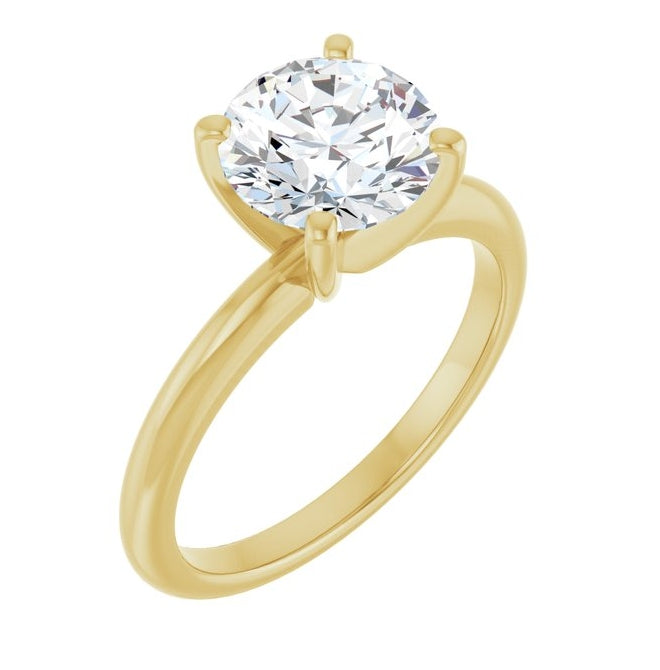 14K Yellow Or White Gold Round Polished Solitaire Lab-Grown Diamond Engagement Ring