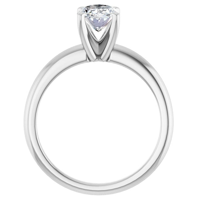 14K Yellow Or White Gold Oval Polished Solitaire Lab-Grown Diamond Engagement Ring