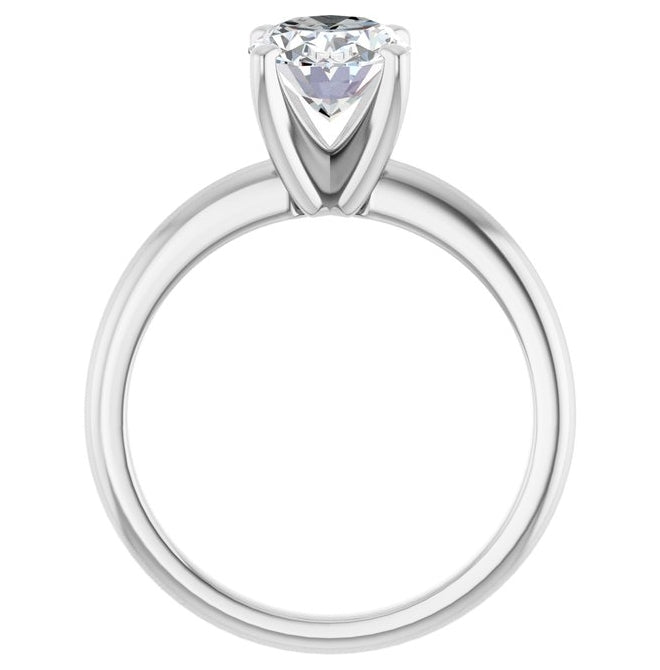 14K Yellow Or White Gold Oval Polished Solitaire Lab-Grown Diamond Engagement Ring