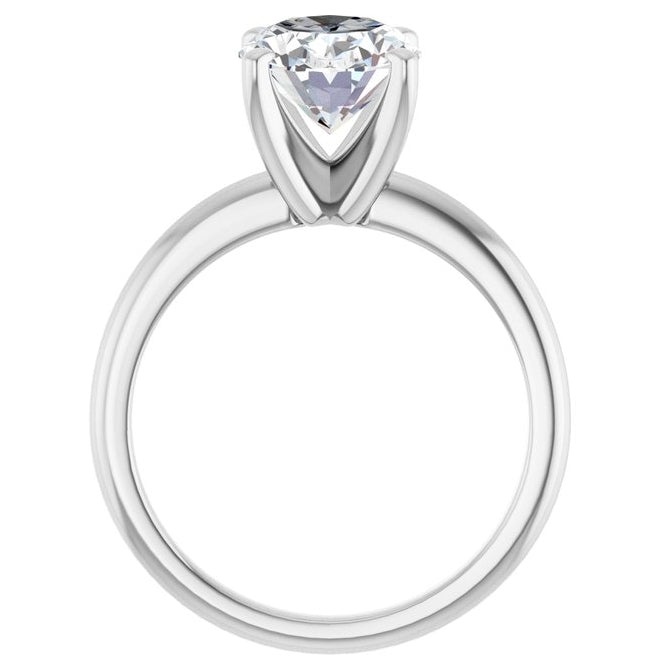 14K Yellow Or White Gold Oval Polished Solitaire Lab-Grown Diamond Engagement Ring