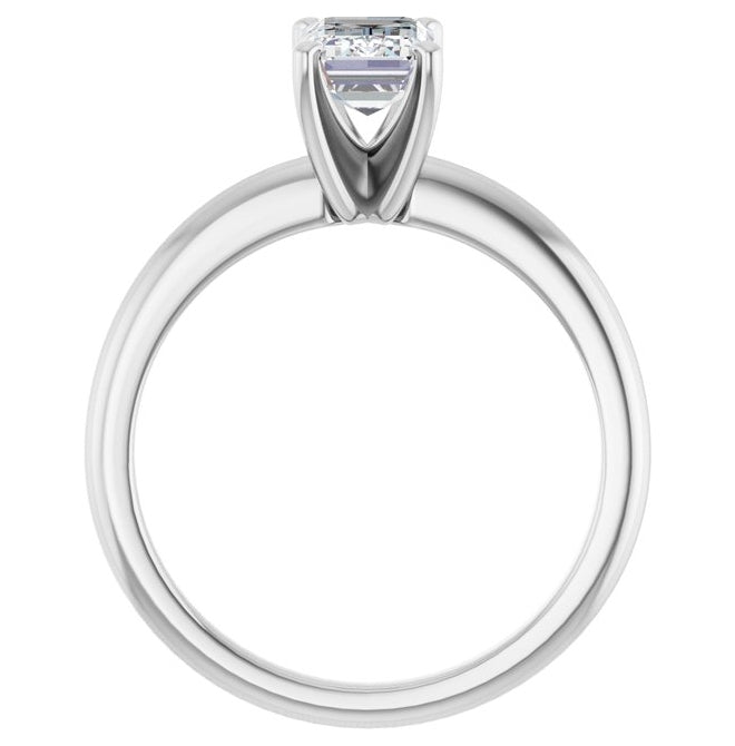 14K Yellow Or White Gold Emerald Polished Solitaire Lab-Grown Diamond Engagement Ring