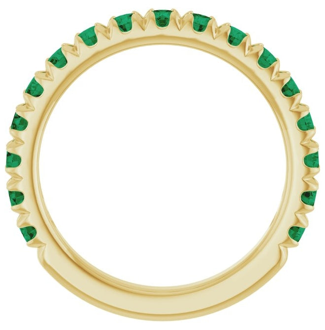14K Yellow Or White Gold Round 2.5 Mm Polished Natural Gem French-Set Anniversary Band, Size 7
