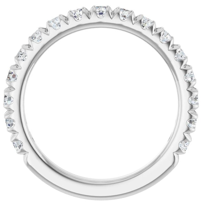 14K Yellow Or White Gold Round 2.5 Mm Vs, F+  Polished 1 Ctw Lab-Grown Diamond Anniversary Band, Size 7