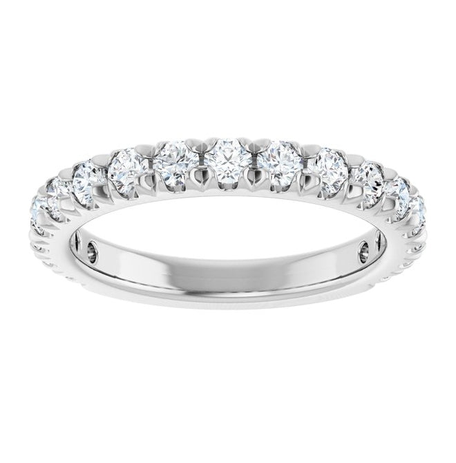 14K Yellow Or White Gold Round 2.5 Mm Vs, F+  Polished 1 Ctw Lab-Grown Diamond Anniversary Band, Size 7