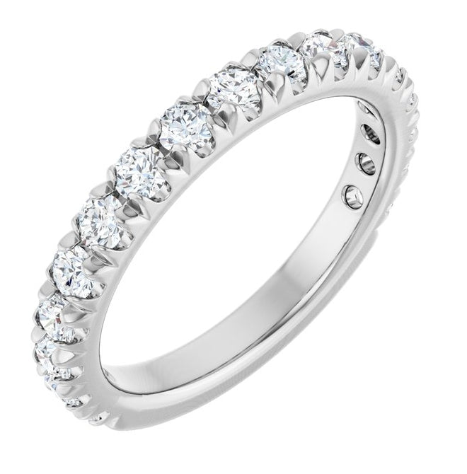14K Yellow Or White Gold Round 2.5 Mm Vs, F+  Polished 1 Ctw Lab-Grown Diamond Anniversary Band, Size 7