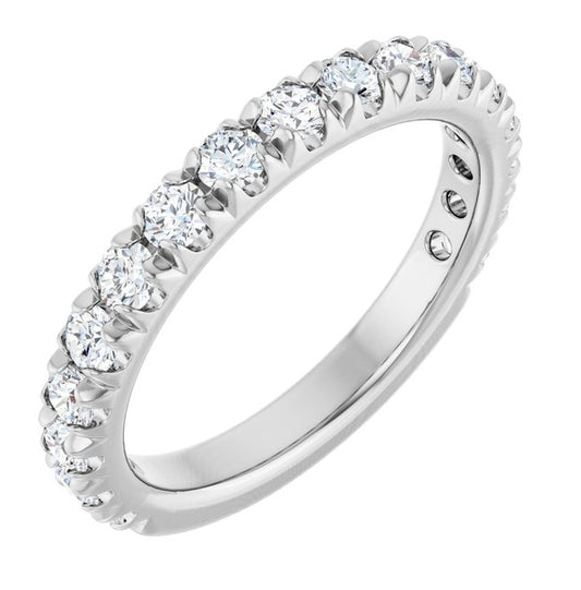 14K Yellow Or White Gold Round 2.5 Mm Vs, F+  Polished 1 Ctw Lab-Grown Diamond Anniversary Band, Size 7