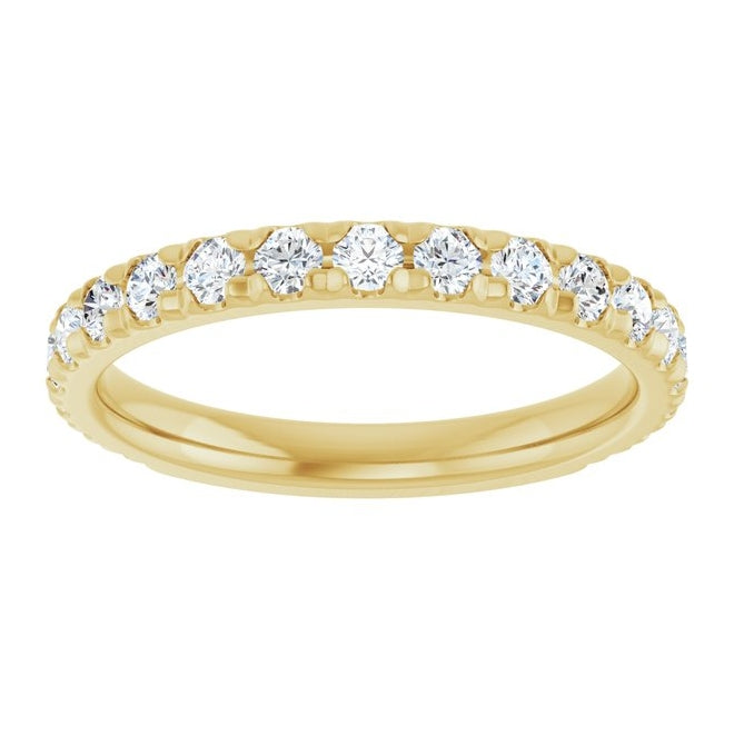 14K Yellow Or White Gold Round 2.2 Mm Vs, F+  Polished 3/4 Ctw Lab-Grown Diamond Anniversary Band, Size 7