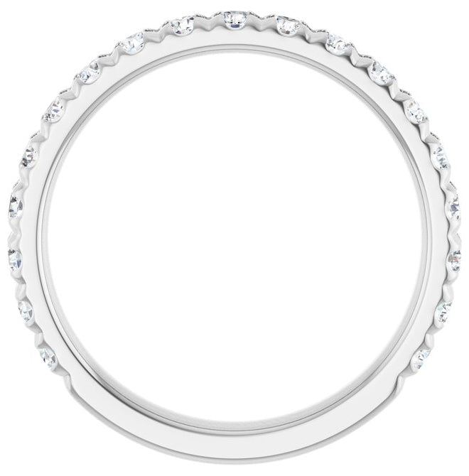 14K Yellow Or White Gold Round 2.2 Mm Vs, F+  Polished 3/4 Ctw Lab-Grown Diamond Anniversary Band, Size 7