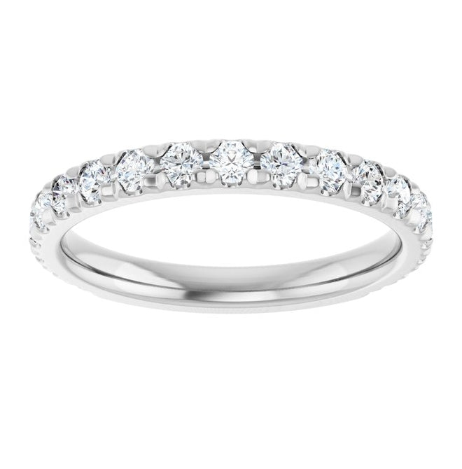 14K Yellow Or White Gold Round 2.2 Mm Vs, F+  Polished 3/4 Ctw Lab-Grown Diamond Anniversary Band, Size 7