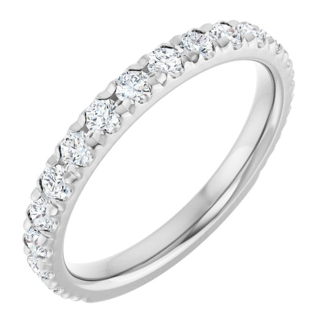 14K Yellow Or White Gold Round 2.2 Mm Vs, F+  Polished 3/4 Ctw Lab-Grown Diamond Anniversary Band, Size 7