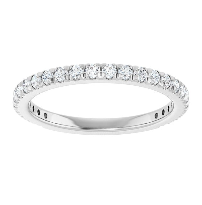 14K Yellow Or White Gold Round 2.2 Mm Vs, F+  Polished 3/4 Ctw Lab-Grown Diamond Anniversary Band, Size 7