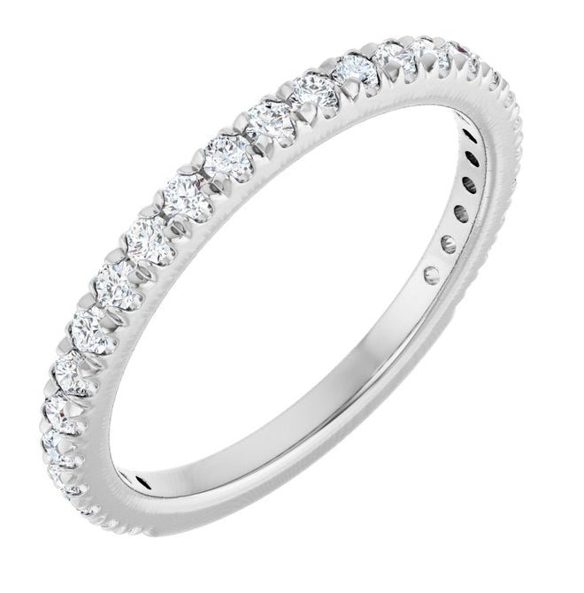 14K Yellow Or White Gold Round 2.2 Mm Vs, F+  Polished 3/4 Ctw Lab-Grown Diamond Anniversary Band, Size 7