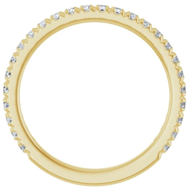 14K Yellow Or White Gold Round 2.2 Mm Vs, F+  Polished 3/4 Ctw Lab-Grown Diamond Anniversary Band, Size 7