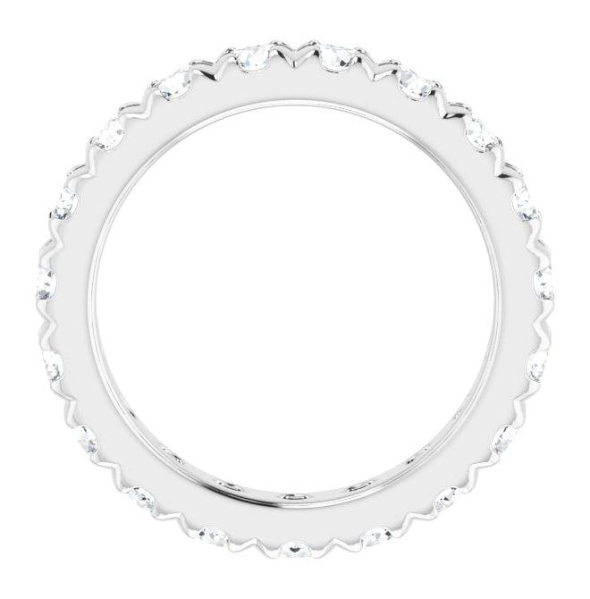 14K Yellow Or White Gold Round 3 Mm Vs, F+ Polished 2 Ctw Lab-Grown Diamond Eternity Band