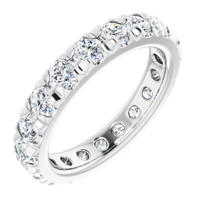 14K Yellow Or White Gold Round 3 Mm Vs, F+ Polished 2 Ctw Lab-Grown Diamond Eternity Band