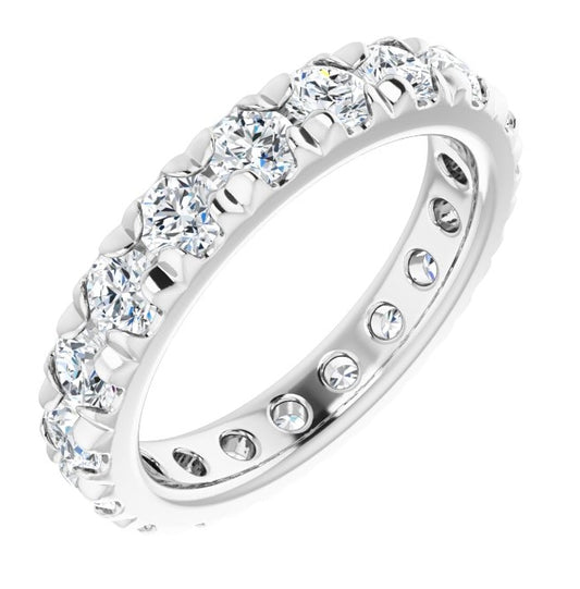 14K Yellow Or White Gold Round 3 Mm Vs, F+ Polished 2 Ctw Lab-Grown Diamond Eternity Band