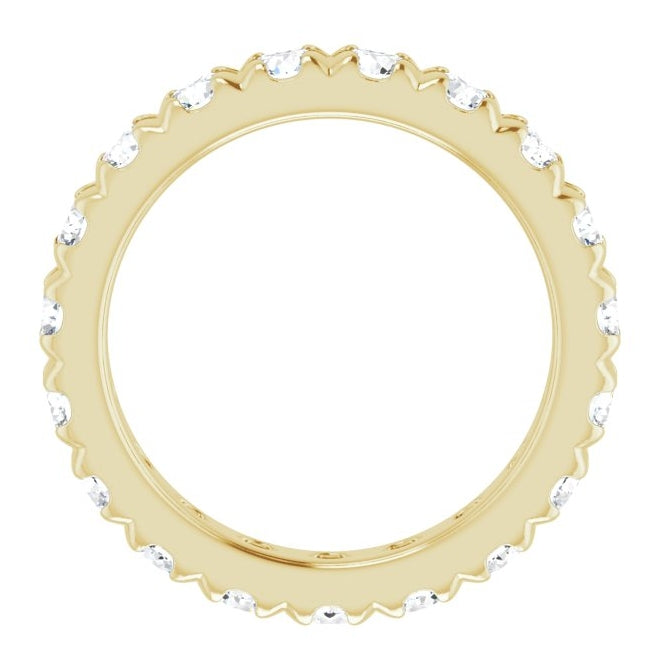 14K Yellow Or White Gold Round 3 Mm Vs, F+ Polished 2 Ctw Lab-Grown Diamond Eternity Band