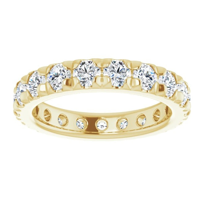 14K Yellow Or White Gold Round 3 Mm Vs, F+ Polished 2 Ctw Lab-Grown Diamond Eternity Band