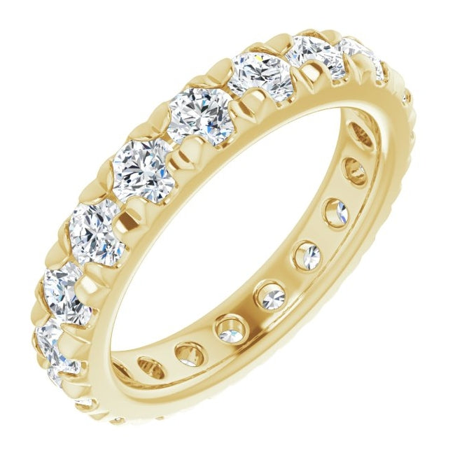 14K Yellow Or White Gold Round 3 Mm Vs, F+ Polished 2 Ctw Lab-Grown Diamond Eternity Band