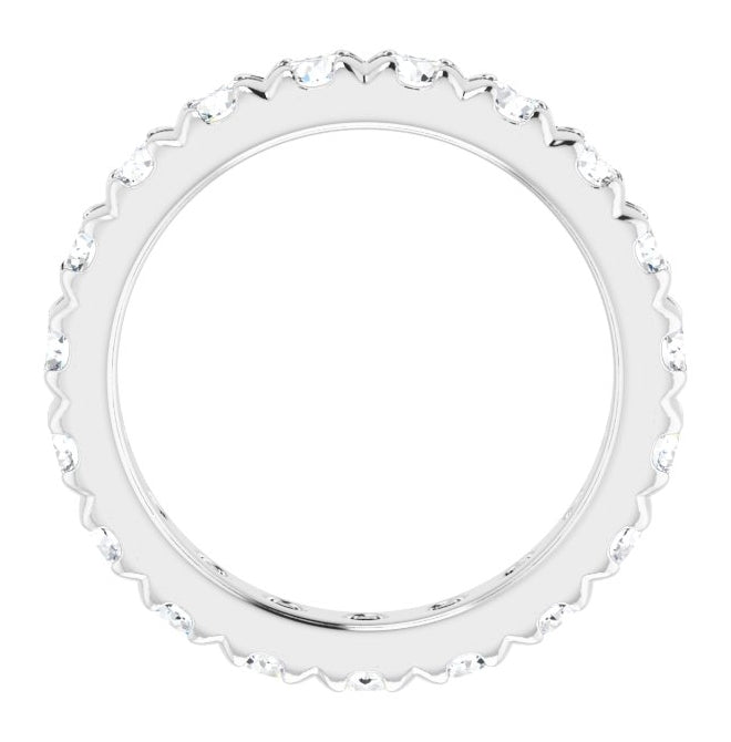 14K Yellow Or White Gold Round 3 Mm Vs, F+ Polished 2 Ctw Lab-Grown Diamond Eternity Band