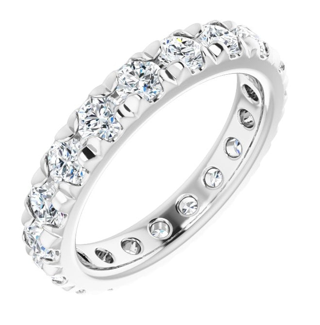 14K Yellow Or White Gold Round 3 Mm Vs, F+ Polished 2 Ctw Lab-Grown Diamond Eternity Band