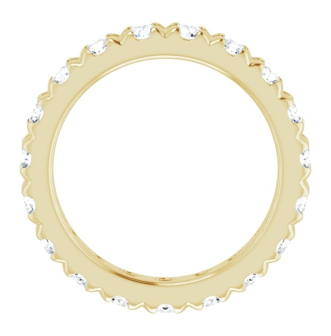 14K Yellow Or White Gold Round 3 Mm Vs, F+ Polished 2 Ctw Lab-Grown Diamond Eternity Band