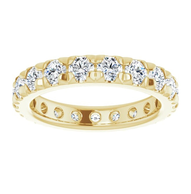 14K Yellow Or White Gold Round 3 Mm Vs, F+ Polished 2 Ctw Lab-Grown Diamond Eternity Band