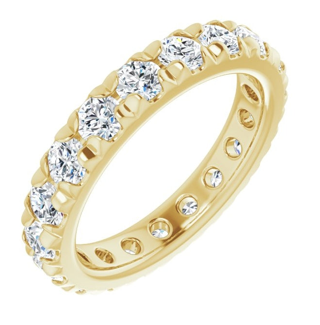 14K Yellow Or White Gold Round 3 Mm Vs, F+ Polished 2 Ctw Lab-Grown Diamond Eternity Band