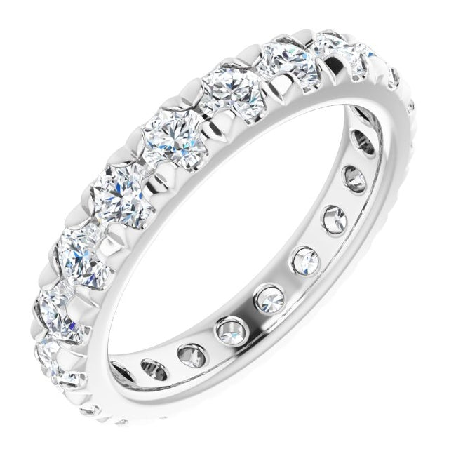 14K Yellow Or White Gold Round 3 Mm Vs, F+ Polished 2 1/8 Ctw Lab-Grown Diamond Eternity Band,