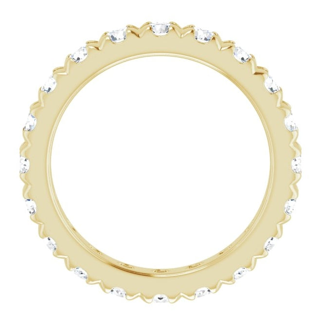 14K Yellow Or White Gold Round 3 Mm Vs, F+ Polished 2 1/8 Ctw Lab-Grown Diamond Eternity Band,
