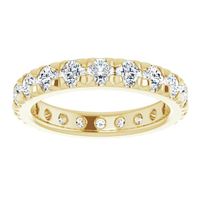 14K Yellow Or White Gold Round 3 Mm Vs, F+ Polished 2 1/8 Ctw Lab-Grown Diamond Eternity Band,