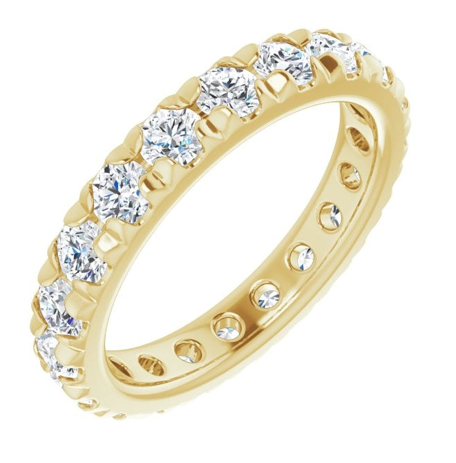 14K Yellow Or White Gold Round 3 Mm Vs, F+ Polished 2 1/8 Ctw Lab-Grown Diamond Eternity Band,